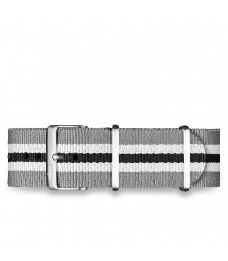 Bracelet nylon gris / noir 20mm