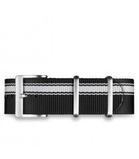 Bracelet nylon gris / noir 22mm