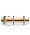 Bracelet nylon orange/blanc 22mm
