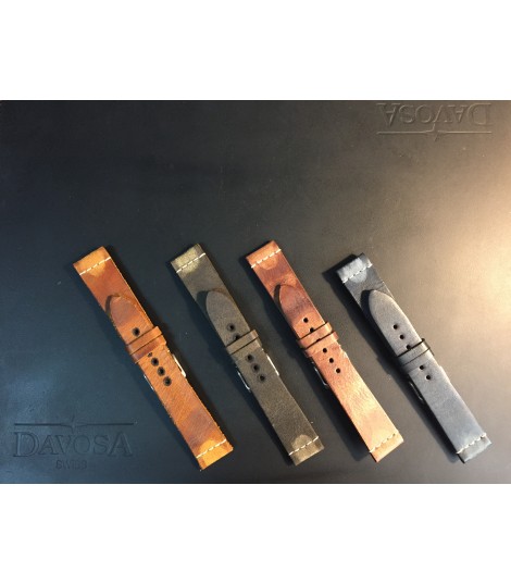 Bracelet cuir Vintage bleu Ternos Sixties, Vintage diver: 20mm