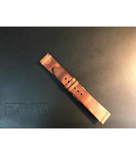 Bracelet cuir Vintage marron Ternos Sixties, Vintage diver : 20mm