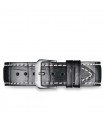 Bracelet Cuir noir DavosA façon crocodile : 18mm