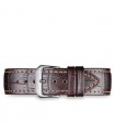 Bracelet Cuir marron DavosA façon crocodile : 18mm