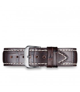 Bracelet Cuir marron DavosA façon crocodile : 20mm