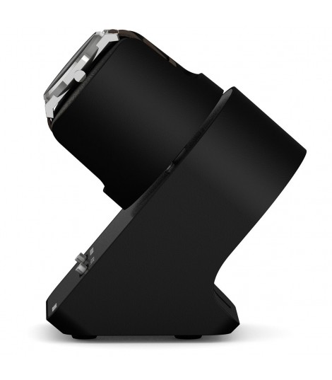 Boxy BLDC Nightstand façon cuir noir : avec adaptateur USB, sans adaptateur secteur