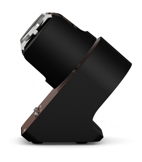 Boxy BLDC Nightstand façon cuir marron : avec adaptateur USB, sans adaptateur secteur