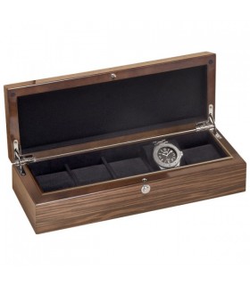 coffret bois 5 montres : vernis brillant