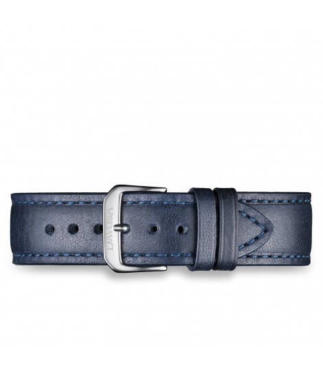 Bracelet Cuir bleu DavosA : 16mm