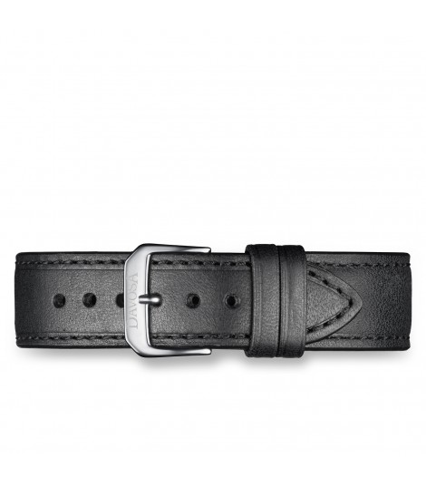 Bracelet Cuir noir DavosA : 16mm