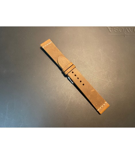 Bracelet cuir Vintage marron Ternos Sixties, Vintage diver : 20mm