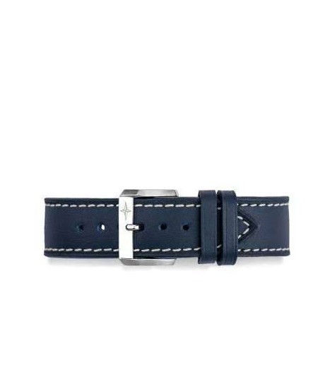 Bracelet Cuir bleu DavosA Newton Pilot 20mm