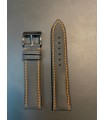 Bracelet Cuir Military coutûres oranges