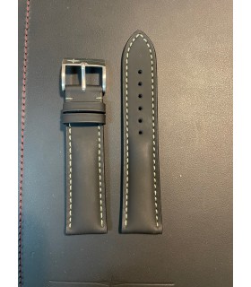 Bracelet Cuir Military coutûres vertes