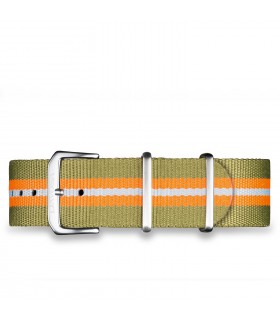 Bracelet nylon kaki / orange 20mm