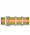 Bracelet nylon kaki / orange 20mm