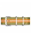 Bracelet nylon kaki / orange 20mm