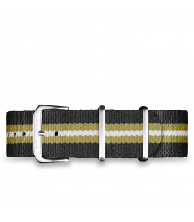 Bracelet nylon noir / kaki 20mm