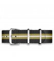 Bracelet nylon noir / kaki 20mm