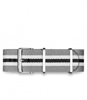 Bracelet nylon gris / noir 22mm