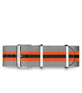 Bracelet nylon gris / orange 22mm