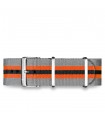 Bracelet nylon gris / orange 22mm